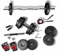 Lifelong PVC Home Gym Set 10-20kg Plate 3feet curl Rod and Dumbbells rods with Gym Accessories