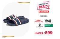Ajio Flash Deal - Sliders by Red Tape,Jack and Jones,Cartlon London,Etc Under Rs.599