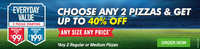 Get 40% upto 80 discount on Domino's