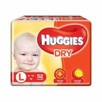 Huggies New Dry Large Size Diapers (52 Counts)