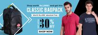 Get Up to 30% Off on SItewide + Get Free Backpack Worth Rs.499 On Min Rs.1999 Orders