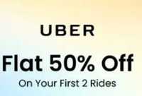 Uber Rides- Get Flat 50% off Upto Rs.50 on your First 2 Uber Rides