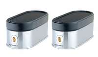 Signoraware Modular Steel Container (Window Oval) Matte,Set of 2, 500ml+500ml, Silver