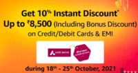 Amazon Get 10% Off upto 8500 on Axis Bank Credit/Debit Cards and Credit/Debit Card EMI