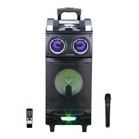 Lumiford GoFash TS002 80 watts Trolley Karaoke Bluetooth Party Speaker with Remote, Built-in Amplifier & Wireless Mic (Black)