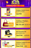 Flipkart Time Bomb Sale Deals & Offers - 19th Oct : Min. 75% off on Handbags, Sling Bags & More Offers (6pm to 9pm)