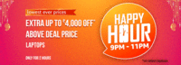 Happy Hour Laptops Deals 9pm - 11pm  - Upto ₹4,000 Instant Discount On Every Laptop + Bank Offers