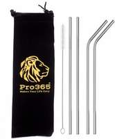 PRO365 Straight Drinking Straw (Silver, Pack of 4)