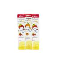 Pigeon Children Tripack Toothpaste Strawberry (45g, Pack of 2) & Orange (45g, Pack of 1)