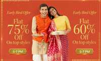 Myntra Flash Deal - Flat 75% off on Clothing and Accessories (5-7PM)