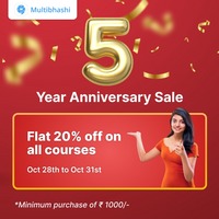 Flat 20% off on All Language Courses - Indian languages & International Languages - Live Training