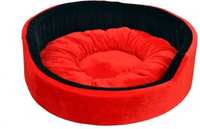 RED WITH BLACK ROUND S Pet Bed  (Red)