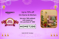 Get flat ₹200 cashback on Home and Kitchen Products + Flat Rs.75 off 