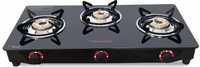 Butterfly Smart Glass 3 Burner Gas Stove, Black, Manual