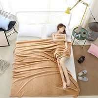 KIHOME Printed Fleece Coral Single Blanket Warm Multi Color Blanket Pack of 1 (Beige)

