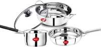 Pigeon special stainless steel gift set kadai fry pan-saucepan induction bottom cookware
