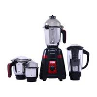 Wonderchef Platinum Mixer Grinder 750W With 4 Stainless Steel Jars And Anti-Rust Stainless Steel Blades, Ergonomic Handles, 5 Years Warranty On Motor, Black & Crimson