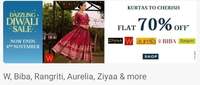 Ajio Crazy Deal Flat 70% Off On W Aurelia Biba Rangriti Ziyaa & More Women's Kurtas