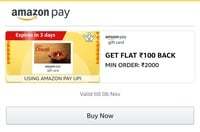 Buy Amazon Gift Card Of 2k And Get 100 Rs Cashback Payment Mode UPI ( User specific)