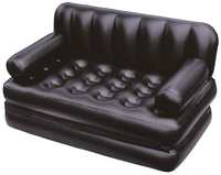 Bestway Inflatable 5 in 1 Queen Size Multifunctional Sofa Cum Bed, Air Couch Double Seater (Black, 74 inches) 75054, Two seat