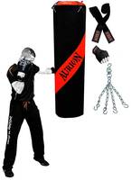 Aurion Heavy Duty Punching Bag Set Kick Boxing MMA Heavy Training with Boxing Hand wrap and Hanging Chain