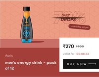 AURIC 12 Bottles of Men's Energy Drink for Strength, Vigour & Performance