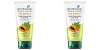 Biotique Bio Papaya Visibly Flawless Skin Face Wash, Pack of 2, 200 ml (2 x 100 ml)