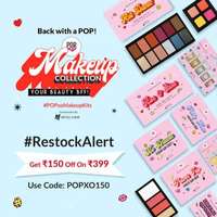 Myglamm - Popxo Makeup products Flat Rs.150 off on Minimum purchase of Rs.399