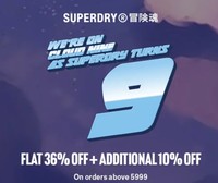 Superdry Anniversary Sale  - FLAT 36% + 10% OFF + 10% Cashback with ICICI , HSBC Cards