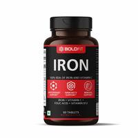 Boldfit Iron supplement for women & Men with Vitamin c, folic acid & Vitamin B12 - Iron tablets 60 Veg tablets