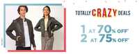 Ajio Totally Crazy Sale - Buy 1 at 70% off,Buy 2 at 75% off 