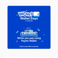 Paytm wow wallet days (17-23 Nov) - Rewards (worth 50) on Add Money