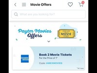 Paytm - Buy 1 Get 1 on movie tickets using Amex cards