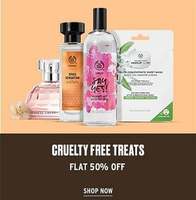 The Body Shop- Curelty Free Treats at Flat 50% off