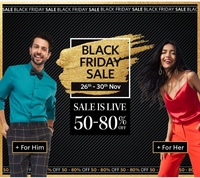 Myntra Black Friday Sale- Upto 80% off  + 10% off via Axis/CITI Bank Credit & Debit Card (26-30th Nov) 