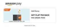 Amazon Pay Gift Card with UPI Rs. 50/ Rs.75 Cashback on Rs. 500/Rs. 2000 [Account Specific] 