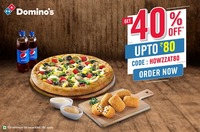 Domino's Pizza- Get 40% upto Rs.80 off