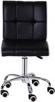 Da URBAN Cadbury Black & White (Wheels) (Set of 2) Leatherette Office Visitor Chair (Black, Set of 2, DIY(Do-It-Yourself)
