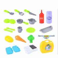 2 in 1 Kitchen Cooking Pretend Play Set Suitcase Toy, Gift for Boys Girls 3-8 Years Old Kids Great Gift