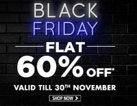 Black Friday Sale : Flat 60% off on T-Shirts , Jackets , Jeans & More Range of Men Clothing