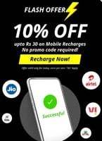 Flat 10% up to 30 off on Mobile Recharges - Bajaj Finserv App