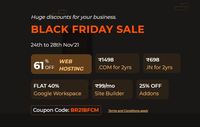 Bigrock Black Friday Sale (24-28 Nov)  - 61% Off on Web Hosting , 40% Off on Google Workspace 