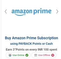  Buy Amazon Prime At 5% Off + Redeem Your Payback Points