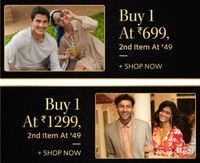 Buy 1st Item At Given MRP & Get Extra Item @ 49 & More Deals (Till midnight)