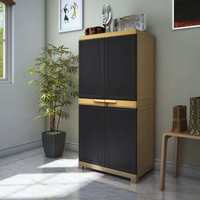 Nilkamal Freedom Mini Medium Plastic Cabinet Brown , 2 Doors