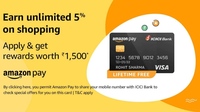 Amazon Pay ICICI Bank Credit Card Welcome Offer rewards worth INR 1500/1250 for Prime/Non-Prime