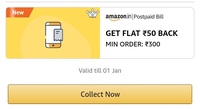 Amazon Postpaid Bill Payment Get Flat ₹50 Back minimum Order: ₹300