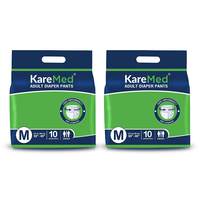 KareMed Adult Diaper Pants for Incontinence, Medium, Waist Size 75-100 cm (30"-40")-Pack of 2 (20 Count) @ ₹639.00
