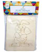 65% Coupon - DIY Rabbit Design Colouring Kit Little Art Gallery - MDF Board with Drawing Outline, Essel, Water Color, and Paint Brushes.