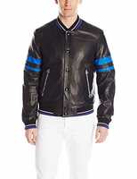 Just Cavalli Men's Leather Scorpion Bomber Jacket 